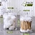 cheap Storage &amp; Organization-4 PACK Qtip Holder Dispenser for Cotton Ball Cotton Swab Cotton Round Pads Floss Picks - Small Clear Plastic Apothecary Jar Set for Bathroom Canister Storage Organization Vanity Makeup Organizer