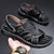 levne Pánské sandály-pánské pu kožené sandály pantofle černé hnědé letní sandály vycházkové ležérní dovolená pláž prodyšné pohodlné protiskluzové boty