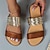 cheap Women&#039;s Slippers &amp; Flip-Flops-Women&#039;s Slippers Fashion Open Toe Flat Summer Shoes Lightweight Slide Shoes Brown Black White Pink