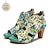 ieftine Sandale de Damă-Pentru femei Sandale Floral Platformă Toc Îndesat Pantofi vârf deschis Elegant Epocă Piele Fermoar Albastru Deschis