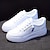 ieftine Adidași de Damă-pantofi albi de skate pentru femei pantofi casual cu șireturi pentru exterior pantofi confortabili de mers jos, adidași plati, alb, albastru