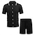 baratos Conjuntos de camisas básicas masculinas-Masculino Pólo Polo de malha Camisa de golfe Manga Curta Lapela Verão Cor Sólida / Simples Preto Azul Marinho Escuro Caqui Top Tee para Homens