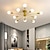 voordelige Plafondlampen-led-plafondlamp 87/100cm 6-kops/8-kops glas modern semi-inbouw spoetnik plafondverlichting cafés kantoor 110-240v