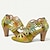 cheap Women&#039;s Sandals-Women&#039;s Sandals Floral Cut-out Platform Cone Heel Chunky Heel Peep Toe Elegant Vintage Cowhide Zipper Yellow Blue Light Purple
