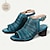 baratos Sandálias de mulher-Mulheres Sandálias Recortar Salto de bloco Salto Robusto Peep Toe Elegante Vintage Pele Fivela Vermelho Azul