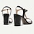 billige Sandaler til kvinder-kvinders chunky hæl sandaler sort blokhæl mode blødt mikrobielt læder