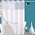 levne Sprchové závěsy-Sprchový závěs z vaflové tkaniny se zacvakávací vložkou a háčky, odolný koupelový závěs s průhledným vrškem, hotelový typ, lze prát v pračce