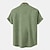 levne Pánské košile s potiskem-Pánské 20% len Košile Krátký rukáv Přehnutý Trávová zelená, Khaki, Béžová Košile Denní