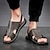 baratos Sandálias para Homem-Sandálias de couro masculinas sandálias de verão casuais férias praia couro respirável sapatos cinza