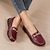 cheap Women&#039;s Slip-Ons &amp; Loafers-Women&#039;s Slip-On Metal Buckle Loafers Casual Slip On Flat Shoes Lightweight Comfortable Shoes Black Red Burgundy Blue Beige