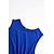 abordables Vestidos de fiesta-Mujer Vestido elegante Vestido Midi Frunce Fiesta Elegante Sensual Cuello Barco Sin Mangas Azul Piscina Color