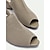 ieftine Sandale casual-tocuri de damă bej peep toe slingback - sandale elegante tricotate cu toc bloc