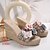 billiga Damsandaler-damsandaler kilsandaler plattformsandaler peep toe boho sandaler satinblomma daglig semester strandsandaler rosa