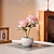 abordables Luces decorativas-Lámpara de mesa con flores de San Valentín, luz de noche LED 3D con forma de rosa, luces de mesa, simulación de flores con jarrón, adornos de lámpara de mesa para decoración del hogar, sala de estar, dormitorio, 1 pieza
