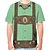 baratos Camisetas-Cerveja Oktoberfest Bávaro Japonesa/Curta Lederhosen 3D Arte Gráfica Para Homens Adulto Carnaval Cerveja Oktoberfest Impressão 3D Festa Casual / Diário
