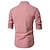 baratos Casual de negócios-Homens Camisa Social Camisa de colarinho chinês Camisa gola mandarim Camisa Popover Camisa casual Camisa de algodão Listrado Férias Havaiana Preto Branco Rosa Roxo Manga Longa Faixa Primavera &amp; Outono