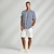 economico Camicie Elite da Uomo-Per uomo Camicia Camicia casual Camicia da Spiaggia Camicia con Bottoni Blu Azzurro Manica Corta A righe Collo ripiegato Colletto a Camicia Feste Casual Bottoni Abbigliamento Quotidiano Casual