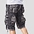 baratos bermuda cargo estampada masculina-Homens Shorts táticos Bermuda Cargo Shorts camuflados Calção Botões Bolso multi camuflagem Côr Camuflagem Vestível Comprimento do joelho Ao ar livre Diário Acampar e Caminhar Moda Clássico Camuflagem