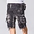 baratos bermuda cargo estampada masculina-Homens Shorts táticos Bermuda Cargo Shorts camuflados Calção Botões Bolso multi camuflagem Côr Camuflagem Vestível Comprimento do joelho Ao ar livre Diário Acampar e Caminhar Moda Clássico Camuflagem