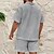 billige Ferie-Herre Vaffel poloskjorte Kvart zip-polo Daglig Ferie Quarter Zip Kortermet Mote Grunnleggende عادي 2 deler Vår sommer Normal Svart Hvit Kakifarget Lysegrå Militærgrønn Vaffel poloskjorte