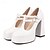 preiswerte Absatzschuhe für Damen-Damen Absätze Weiße Schuhe Täglich Schnalle Blockabsatz Quadratischer Zeh Modisch Minimalismus Mikrobielles Leder Schnalle Schwarz Weiß Rosa