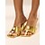 economico tacchi kitten-Per donna Tacchi Matrimonio Feste Da mare Perle di imitazione Tallone del gattino Tacco fantasia Punta tonda Elegante Boemia Festività Similpelle Mocassino Oro