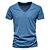 voordelige Katoenen Linnen T-shirts-Voor heren T-shirt Vochtafvoerende overhemden Bamboe T-shirt Korte mouw V-hals Effen Sport Basic Casual Casual Licht Blauw Zwart Wit Top T-shirt voor mannen