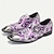 cheap Men&#039;s Slip-ons &amp; Loafers-Men&#039;s Premium Cowhide Leather Punk Style Shoes - Purple Pattern Slip-On with Buckle and Metal Toe Cap