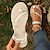 abordables Claquettes et tongs femme-Pantoufles plates à décor papillon pour femmes, boucle d&#039;orteil, pantoufles de plage bling bling, pantoufles de vacances à bout ouvert en plein air, argent, or, blanc