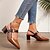 abordables Block Heels-Escarpins à talon bloc bicolores pour femmes – chaussures élégantes à bout pointu avec accent doré pour le bureau, les fêtes et les événements formels