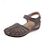 billiga Avslappnade sandaler-dam retro kil sandaler enfärgad sluten tå utskurna skor casual slingback sandaler svart blå orange