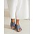 abordables Sandales Confort-Femme Mules Sandales Compensées Confort Cuir microbien Boucle Noir Bleu Marron