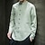 cheap Business Casual-Men&#039;s Shirt Linen Shirt Chinese Collar Shirt Mandarin Collar Shirt Casual Shirt Button Up Shirt Plain Vacation Hawaiian Black White Light Green Pink Long Sleeve Grandad Collar Spring &amp;  Fall Clothing