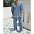 baratos Conjuntos de camisetas básicas masculinas-Homens Ternos-Camiseta Roupas de 2 peças Camiseta e Shorts Manga Curta Aberto para a Lateral Verão Tecido Moda Casual 2 Peças Férias Roupa Diária Para Noite Preto Azul Marron Top Tee para Homens