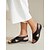abordables Sandales Confort-Femme Mules Sandales Compensées Confort Cuir microbien Boucle Noir Bleu Marron