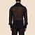 preiswerte Herrenhemd zum Knöpfen-Herren Hemd Sommerhemd Mesh-Shirt Transparentes Hemd Transparente Bluse Schwarz Langarm Glatt Kargen Hawaiianisch Festtage Gitter Bekleidung Modisch Brautkleider schlicht Komfortabel