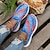 billige Slip-ons og loafers til kvinner-kvinners flat slip-ons flyknit sko utendørs rund tå klassisk walking loafer blå