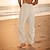 baratos Feriado-Homens Calças de linho Calças Calça verão Pregas Tecido Conforto Respirável Comprimento total Casual Diário Feriado Moda Básico Branco Azul