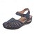 billiga Avslappnade sandaler-dam retro kil sandaler enfärgad sluten tå utskurna skor casual slingback sandaler svart blå orange