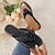 economico Ciabatte e infradito da donna-infradito da donna tinta unita slip on ciabatte leggere con decorazioni floreali fasce intrecciate ciabatte da spiaggia sandali open toe nero marrone beige