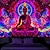 levne Tapiserie Blacklight-bohémský buddha tapisérie v černém světle uv reaktivní záře ve tmě záře party lotos trippy mlhavá příroda krajina závěsná tapisérie nástěnná malba do obývacího pokoje ložnice