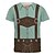 abordables camisetas-Cerveza Oktoberfest bávaro T-Shirt Lederhosen 3D Gráfico Para Hombre Adulto Carnaval Cerveza Oktoberfest Impresión 3D Fiesta Casual Diario