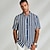economico Camicie Elite da Uomo-Per uomo Camicia Camicia casual Camicia da Spiaggia Camicia con Bottoni Blu Azzurro Manica Corta A righe Collo ripiegato Colletto a Camicia Feste Casual Bottoni Abbigliamento Quotidiano Casual