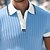 preiswerte Klassisches Poloshirt für Herren-Herren Golfhemd Strickpolo Arbeit Casual Kargen Gerippter Polokragen Kurzarm Basic Modern Farbblock Patchwork Knopf Frühling Sommer Regular Fit Weiß Blau Grün Grau Golfhemd
