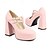 preiswerte Absatzschuhe für Damen-Damen Absätze Weiße Schuhe Täglich Schnalle Blockabsatz Quadratischer Zeh Modisch Minimalismus Mikrobielles Leder Schnalle Schwarz Weiß Rosa