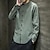 cheap Business Casual-Men&#039;s Shirt Linen Shirt Chinese Collar Shirt Mandarin Collar Shirt Casual Shirt Button Up Shirt Plain Vacation Hawaiian Black White Light Green Pink Long Sleeve Grandad Collar Spring &amp;  Fall Clothing