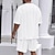 baratos Conjuntos de camisetas básicas masculinas-Homens Ternos-Camiseta Roupas de 2 peças Camiseta e Shorts Manga Curta Gola Redonda Verão Tecido Moda Casual 2 Peças Férias Roupa Diária Para Noite Preto Branco Caqui Top Tee para Homens