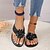 economico Ciabatte e infradito da donna-infradito da donna tinta unita slip on ciabatte leggere con decorazioni floreali fasce intrecciate ciabatte da spiaggia sandali open toe nero marrone beige