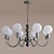 ieftine Lumini insulare-pandantiv cu led 45/60/79cm 3/5/8-lumini nordic minimalist mijlocul secolului modern candelabru glob de sticla alb bile de lapte sputnik lumina suspendata tavan pentru dormitor sufragerie ferma