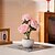 abordables Luces decorativas-Lámpara de mesa con flores de San Valentín, luz de noche LED 3D con forma de rosa, luces de mesa, simulación de flores con jarrón, adornos de lámpara de mesa para decoración del hogar, sala de estar, dormitorio, 1 pieza